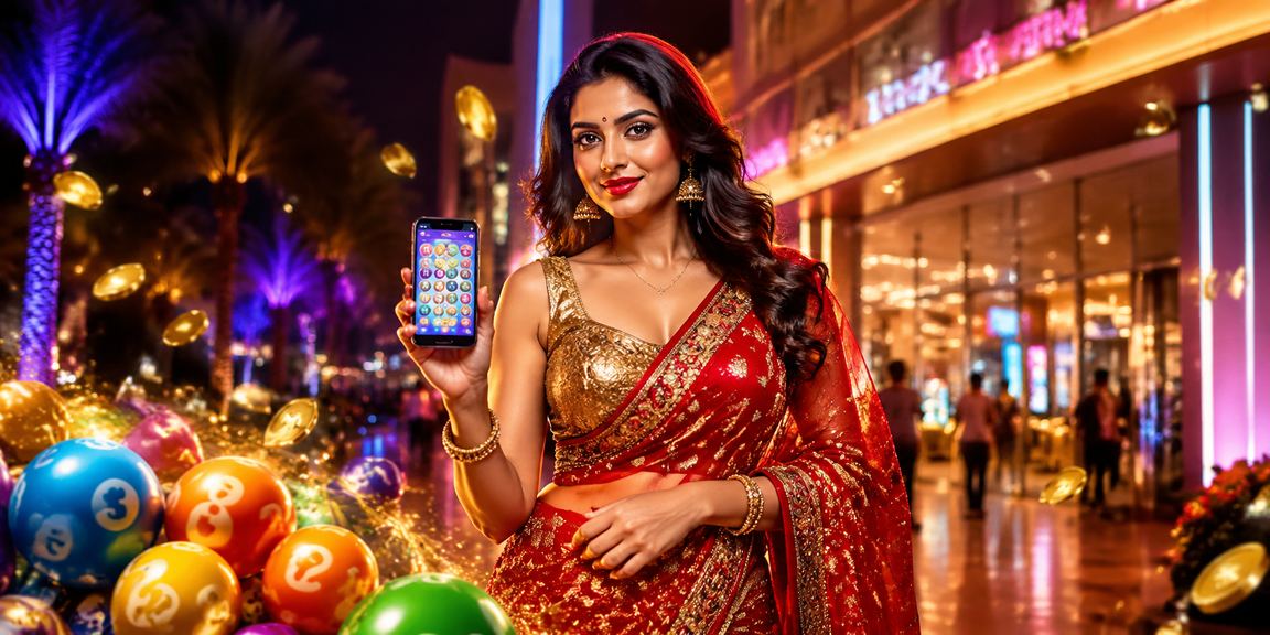 Indian woman playing lottery and practicing responsible gaming