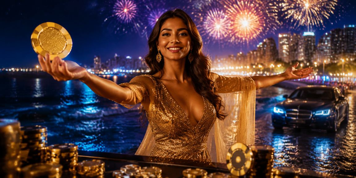 VIP bonus glowing display in Mumbai casino setting